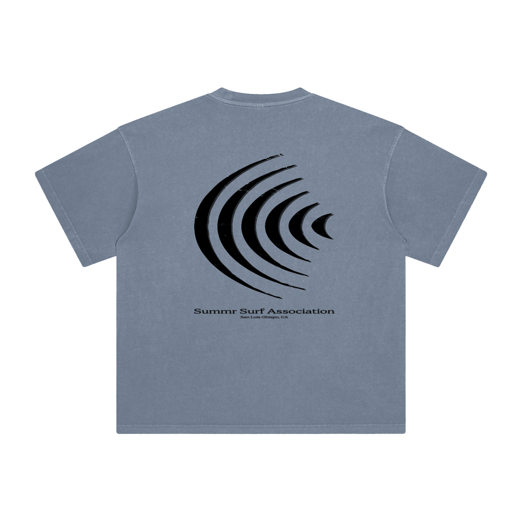 Summr Surf Association Tee, Gray Blue, front