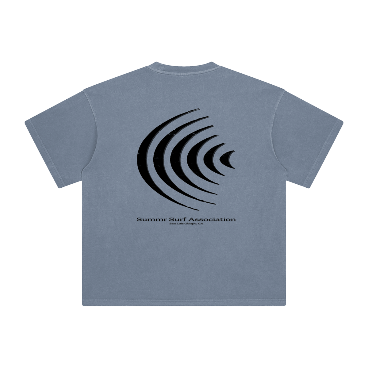Summr Surf Association Tee, Gray Blue, front